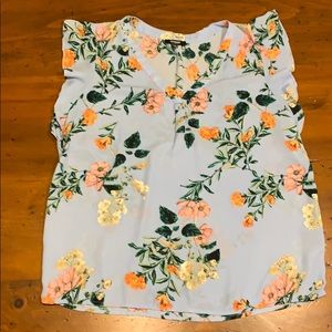 Blue floral blouse